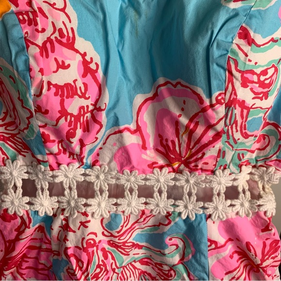 Lilly Pulitzer Lenore Dress Breakwater Blue Lolita Dress - Picture 4 of 9